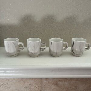 Marble Design Coffee Mug Set - Gray